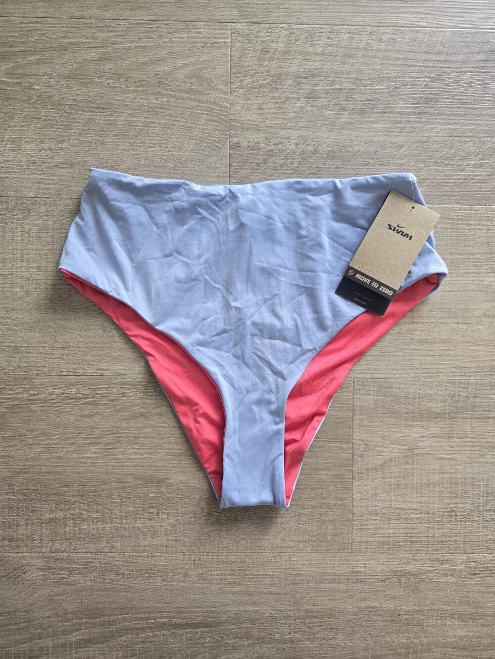 NWT Nike Swim High-Waist Reversible Bikini Bottom - Sky Blue/Pink
